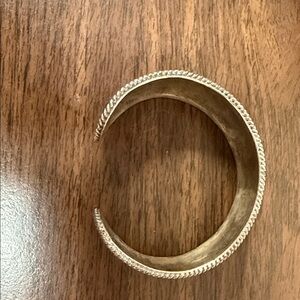 Braided Edge sterling silver  Cuff Bracelet